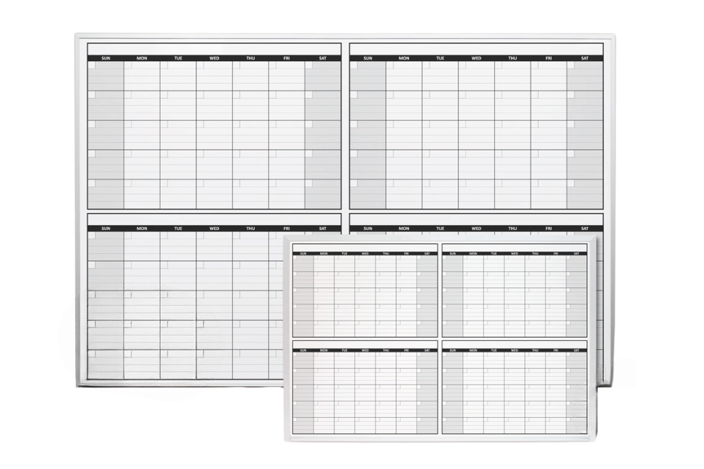 4 Month Dry Erase Calendar Non Magnetic