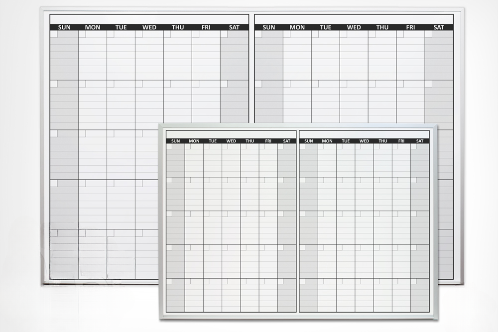 Two Month Dry Erase Calendar Non Magnetic
