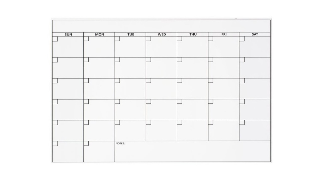 Dry Erase Small Magnetic Refrigerator Calendar